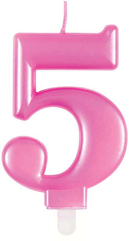 Pink Metallic Number 5 Birthday Candle  | Cakes & Bakes | Cake Delivery