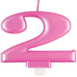 Pink Metallic Number 2 Birthday Candle  | Cakes & Bakes | Cake Delivery