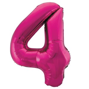 Pink Number 4 Foil Balloon - 34" Inflated  | Cakes & Bakes | Cake Delivery