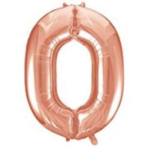 Rose Gold Number 0 Foil Balloon - 34" Inflated  | Cakes & Bakes | Cake Delivery