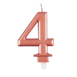 Rose Gold Metallic Number 4 Birthday Candle  | Cakes & Bakes | Cake Delivery