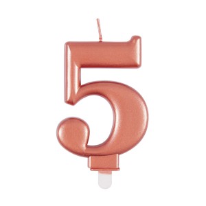 Rose Gold Metallic Number 5 Birthday Candle  | Cakes & Bakes | Cake Delivery