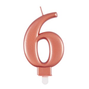 Rose Gold Metallic Number 6 Birthday Candle  | Cakes & Bakes | Cake Delivery