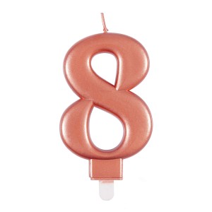 Rose Gold Metallic Number 8 Birthday Candle  | Cakes & Bakes | Cake Delivery