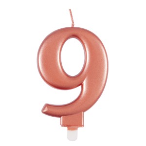 Rose Gold Metallic Number 9 Birthday Candle  | Cakes & Bakes | Cake Delivery