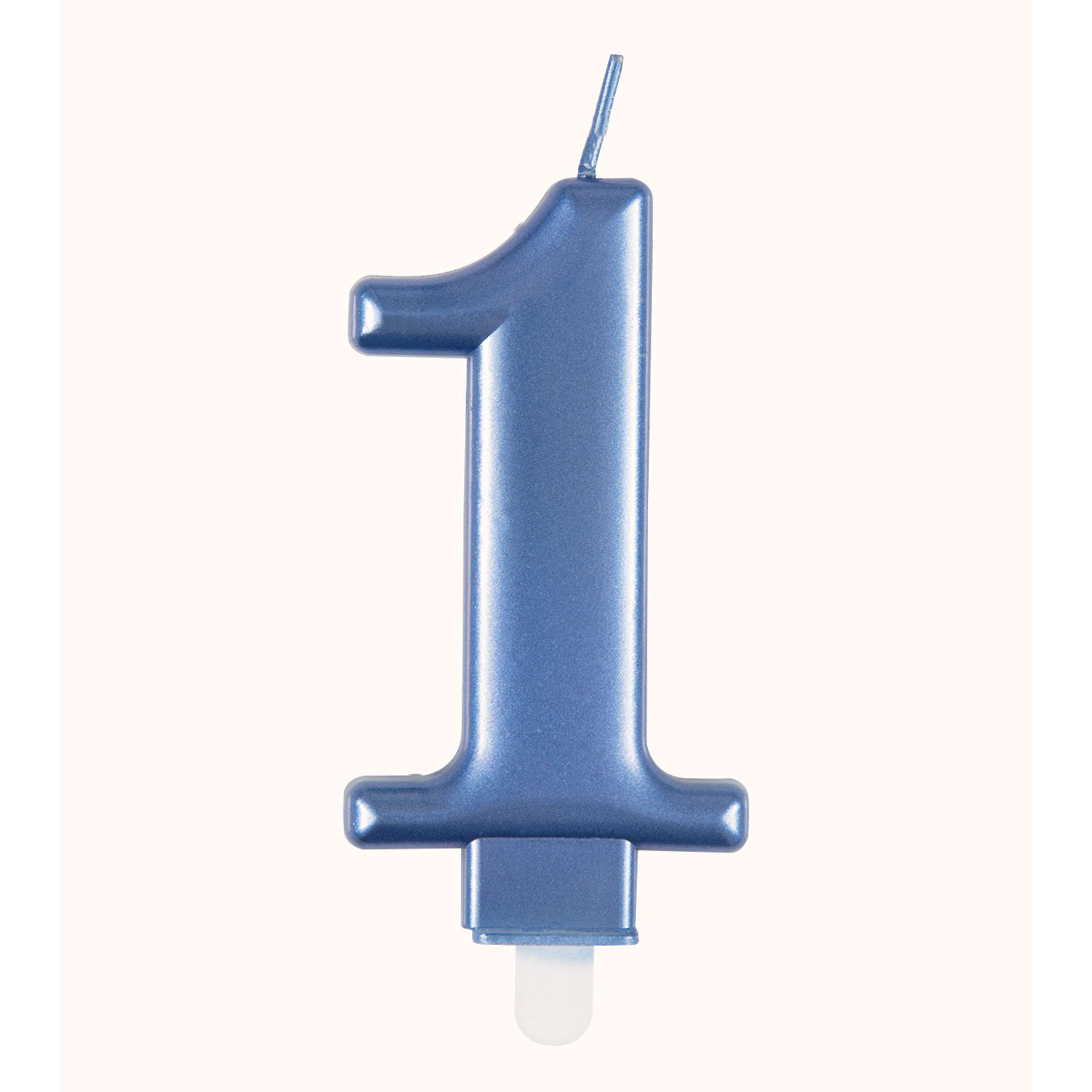 Blue Metallic Number 1 Birthday Candle  | Cakes & Bakes | Cake Delivery