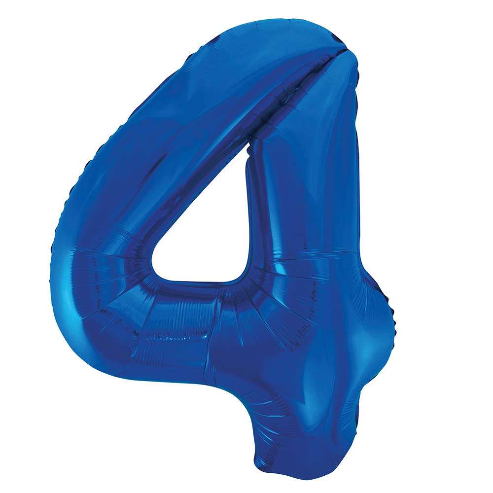 Blue Number 4 Foil Balloon - 34" Inflated  | Cakes & Bakes | Cake Delivery