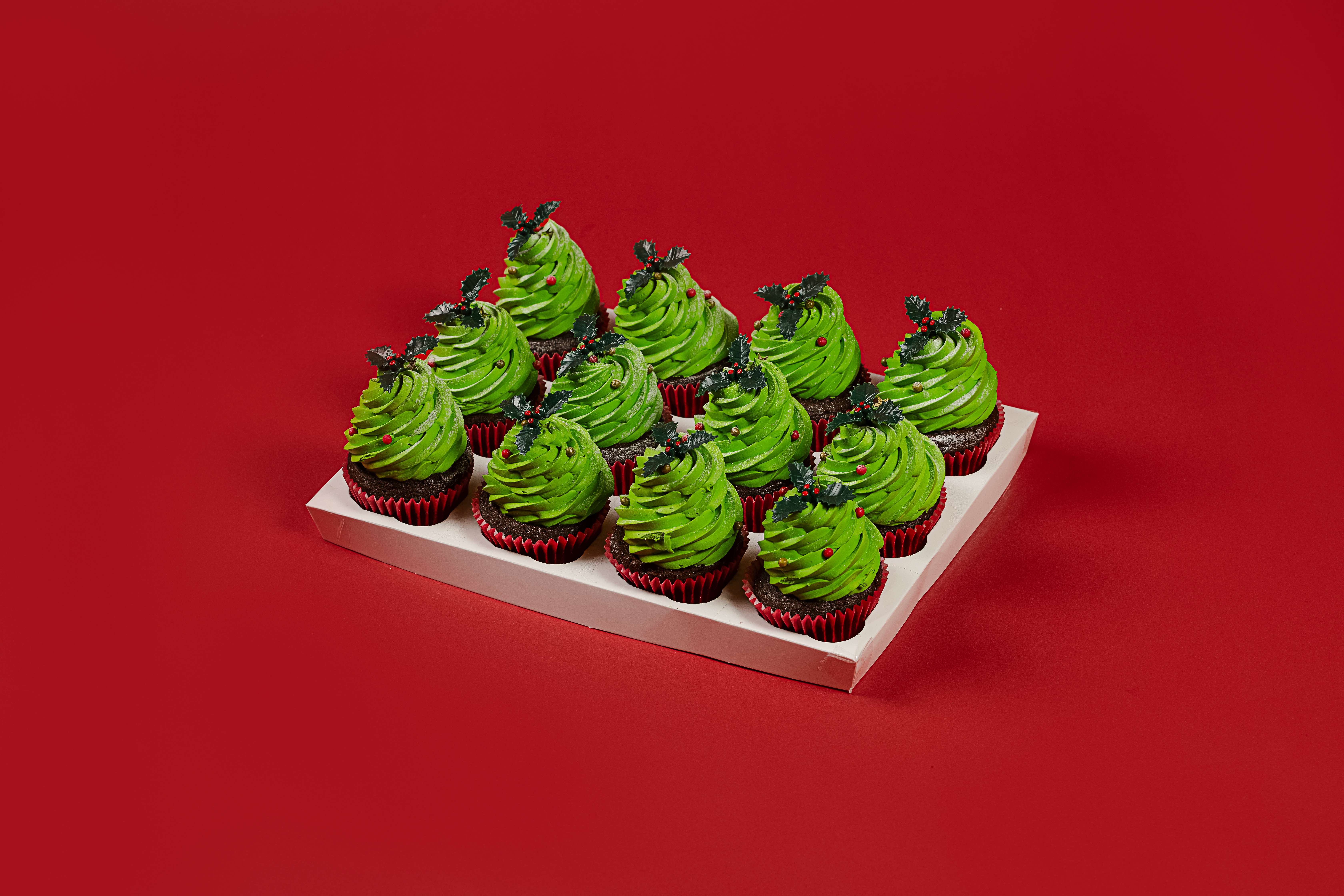 Christmas tree cupcake