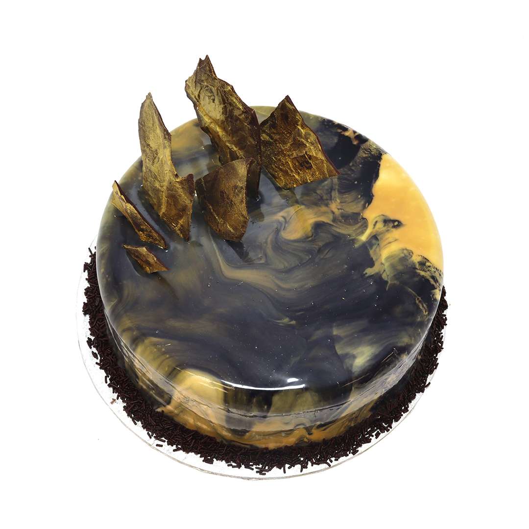 Coffee Euphoria Mirror Glaze Cake