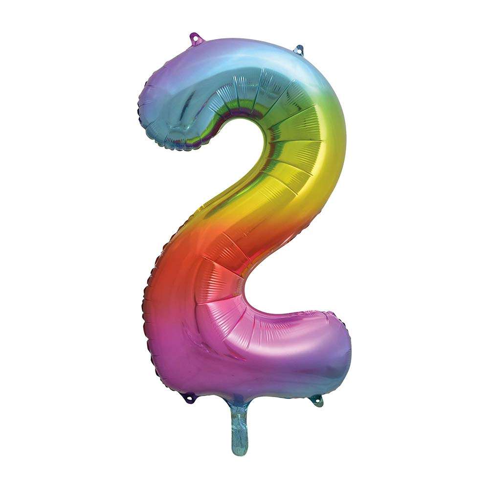 Rainbow Number 2 Foil Balloon - 34" Inflated  | Cakes & Bakes | Cake Delivery