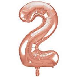 Rose Gold Number 2 Foil Balloon - 34" Inflated  | Cakes & Bakes | Cake Delivery