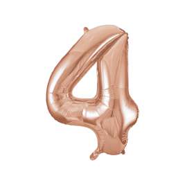 Rose Gold Number 4 Foil Balloon - 34" Inflated  | Cakes & Bakes | Cake Delivery