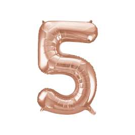 Rose Gold Number 5 Foil Balloon - 34" Inflated  | Cakes & Bakes | Cake Delivery