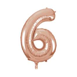 Rose Gold Number 6 Foil Balloon - 34" Inflated  | Cakes & Bakes | Cake Delivery