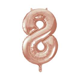 Rose Gold Number 8 Foil Balloon - 34" Inflated  | Cakes & Bakes | Cake Delivery