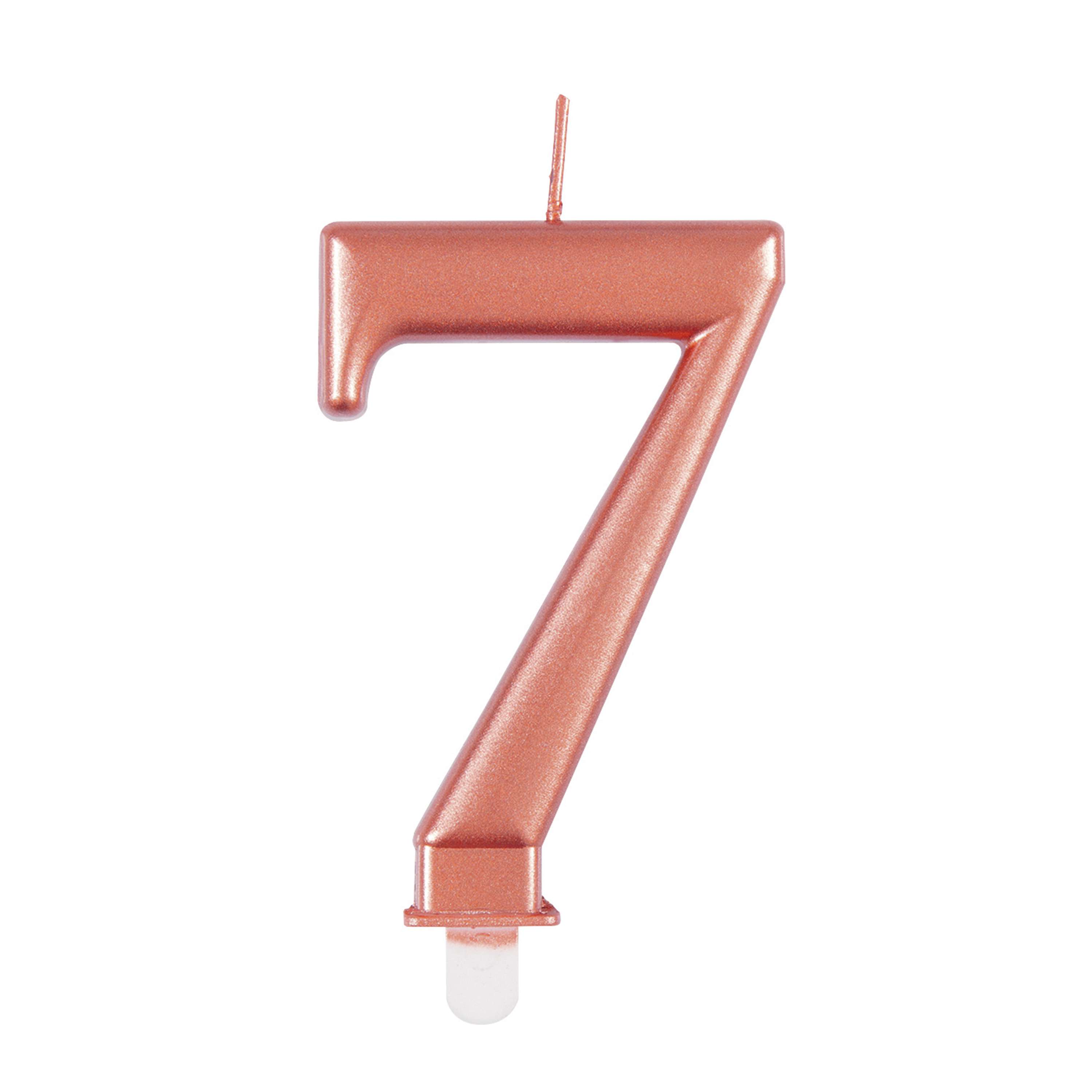 Rose Gold Metallic Number 7 Birthday Candle  | Cakes & Bakes | Cake Delivery